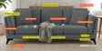 Candy Fabric 3 Seater Sofa in Nimbus Grey Color