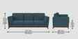 Candy Fabric 3 Seater Sofa in Sea Blue Color