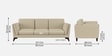 Candy Fabric 3 Seater Sofa in Cotton Beigen Color