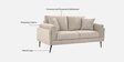 Cannes Fabric 2 Seater Sofa in Beige Colour