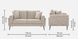 Cannes Fabric 2 Seater Sofa in Beige Colour