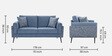 Cannes Fabric 2 Seater Sofa in Blue Colour