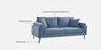 Cannes Fabric 3 Seater Sofa in Blue Colour