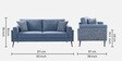 Cannes Fabric 3 Seater Sofa in Blue Colour