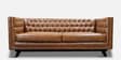 Cannott Leatherette 3 Seater Sofa in Caramel Brown