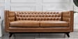 Cannott Leatherette 3 Seater Sofa in Caramel Brown