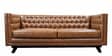 Cannott Leatherette 3 Seater Sofa in Caramel Brown