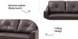 Canyon Half Leather 2 Seater Sofa In Brown Colour