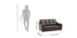 Canyon Half Leather 2 Seater Sofa In Brown Colour