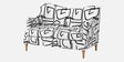 Capri Abstract Linear 2 Seater Upholstered Sofa 