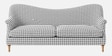  Classic Houndstooth 3 Seater  Upholstered Sofa In White And Black Colour
