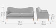  Classic Houndstooth 3 Seater  Upholstered Sofa In White And Black Colour