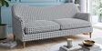  Classic Houndstooth 3 Seater  Upholstered Sofa In White And Black Colour
