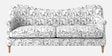  Modern Muse 3 Seater  Upholstered Sofa In White And Black Colour