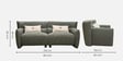 Cardiff 3 Seater Sofa In Blue Color