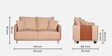 Carnival 2 Seater Sofa Cream & Tan Colour