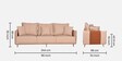 Carnival 3  Seater Sofa Cream & Tan Colour