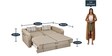 Caroline Pull-Out Sofa Cum Bed in Beige Colour