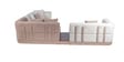 Carrick Fabric Corner Sofa in Beige Color