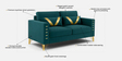Carson Velvet Fabric 2 Seater Sofa In Teal Green Color