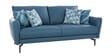Cartlon Half Leather 3 Seater Sofa in Urban Nappa ocean Blue colour