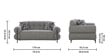 Casablanca Fabric 2 Seater Sofa in Grey Colour Casablanca Fabric 2 Seater Sofa in Grey Colour