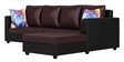 Carissa 4 Seater LHS Sectional Sofa In Brown & Black Colour