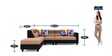 Casvo 3 Seater RHS Sectional Sofa in Camel & Black Colour