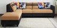 Casvo 3 Seater RHS Sectional Sofa in Camel & Black Colour