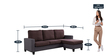 Daxon 3 Seater LHS Sectional Sofa in Brown & Grey Colour