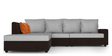 Emma 3 Seater RHS Dectional Sofa in Light Grey & Brown Colour