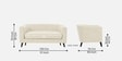 Casper Fabric 2 Seater Sofa in Ivory Cream Colour