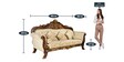 Cassina 3 Seater Sofa With Carving In Light Yellow Colour
