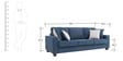 Castilla Three Seater Sofa in Navy Blue Colour
