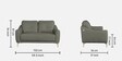 Castle Leatherette 2 Seater sofa in Grey Colour