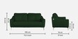 Castle Leatherette 3 Seater sofa in Green Colour