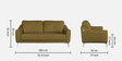 Castle Leatherette 3 Seater sofa in Royal Green Colour