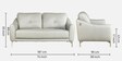 Castle Leather 3 Seater Sofa in Grey Colour