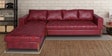 Castlio RHS 3 Seater Fabric Sofa with Lounger in Textured Red Colour