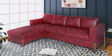 Castlio RHS 3 Seater Fabric Sofa with Lounger in Textured Red Colour