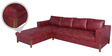 Castlio RHS 3 Seater Fabric Sofa with Lounger in Textured Red Colour