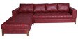 Castlio RHS 3 Seater Fabric Sofa with Lounger in Textured Red Colour