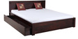 Nashville King Size Bed with Storage in Passion Mahogany Finish