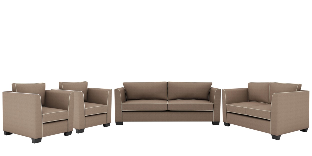 Buy Carolina Sofa Set (3+2+1+1) Seater in Beige Colour by ARRA Online
