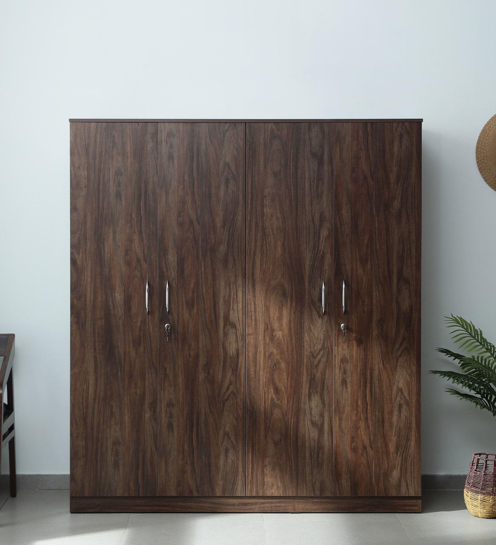 Cabalina 4 Door Wardrobe In Natural Walnut Colour
