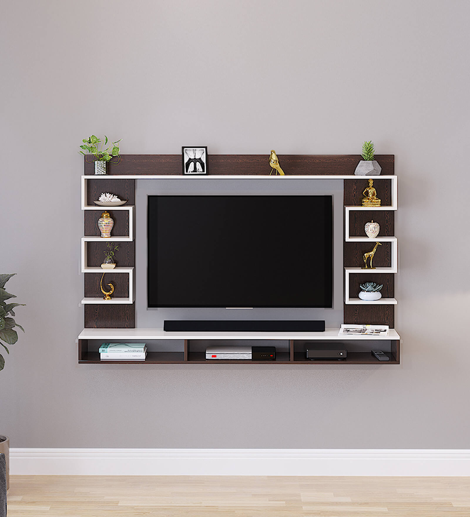 Cabiar Small Tv Unit In Wenge & Frosty White Finish