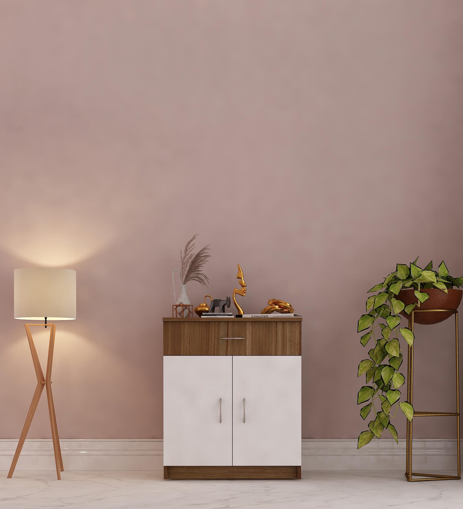 Cabin File Cabinet in Lyon Teak & White Finish