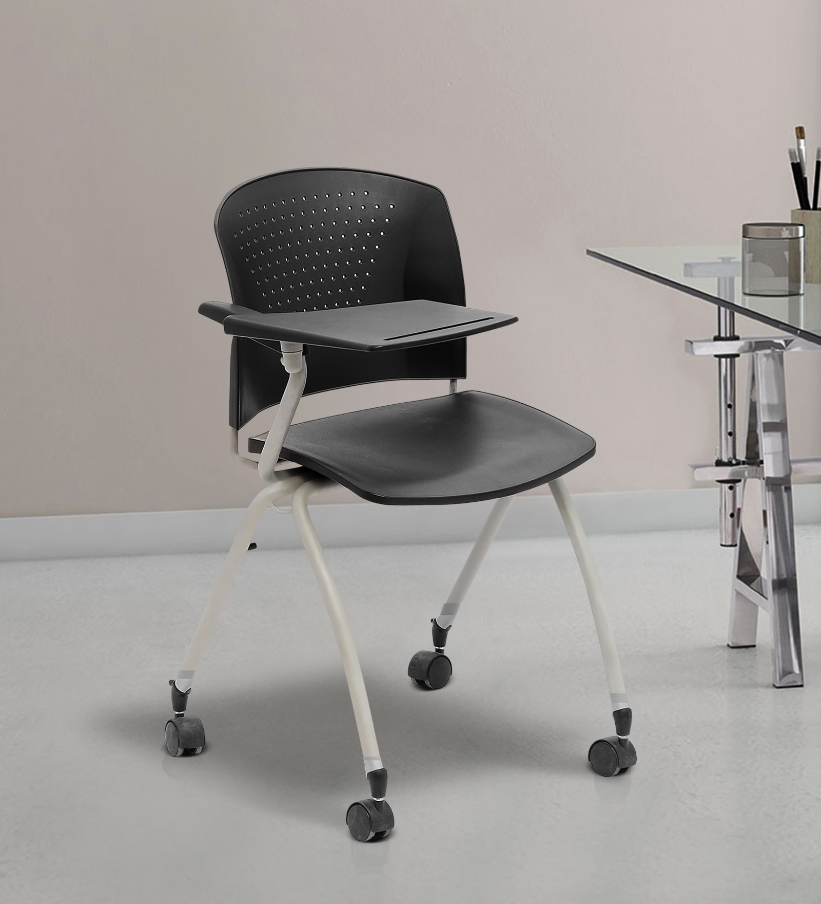 Buy Caddy Training Chair in Black Colour by Fonzel Online Ergonomic Chairs Ergonomic Chairs