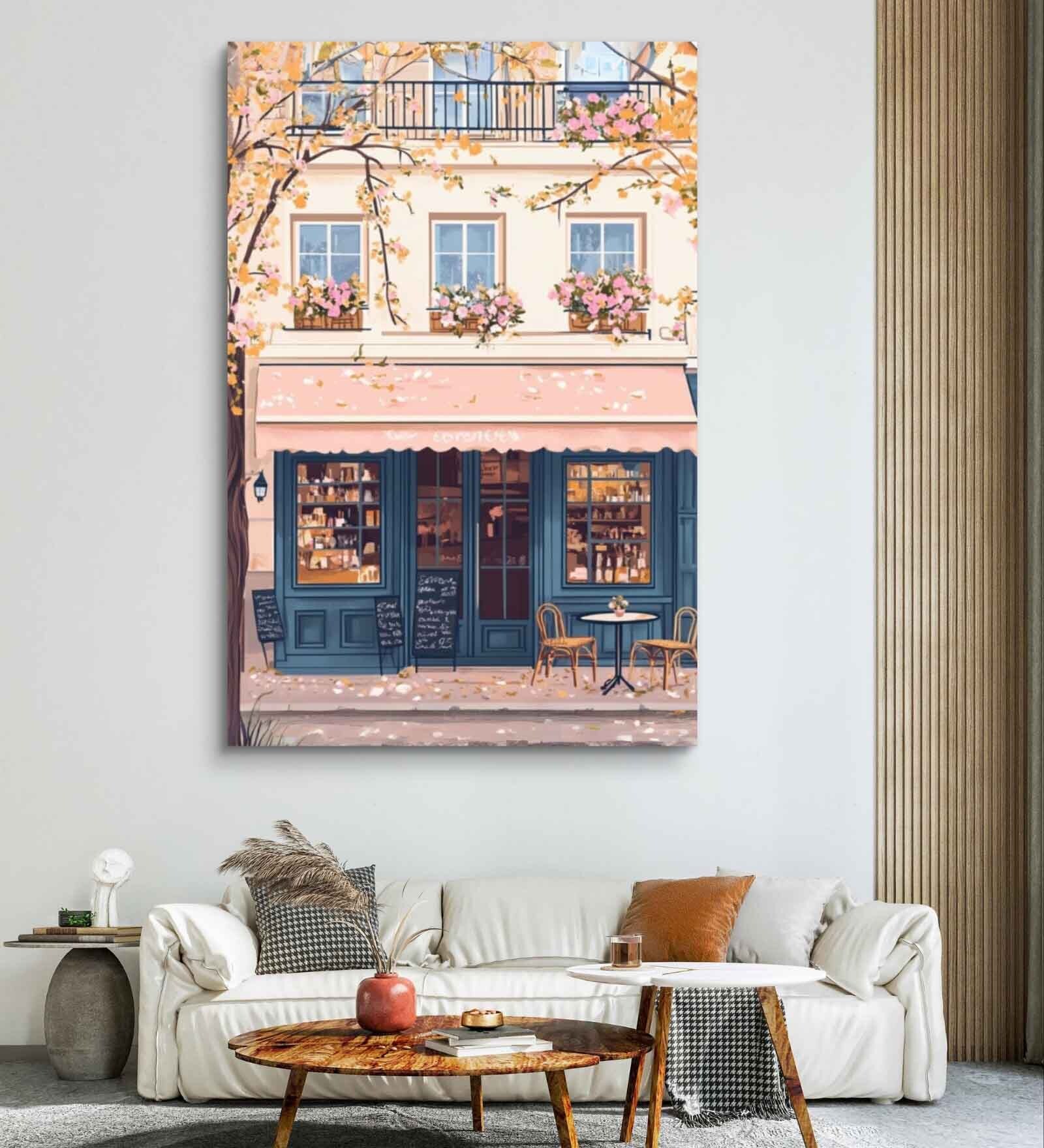 Cafe de Fleur Canvas Painting