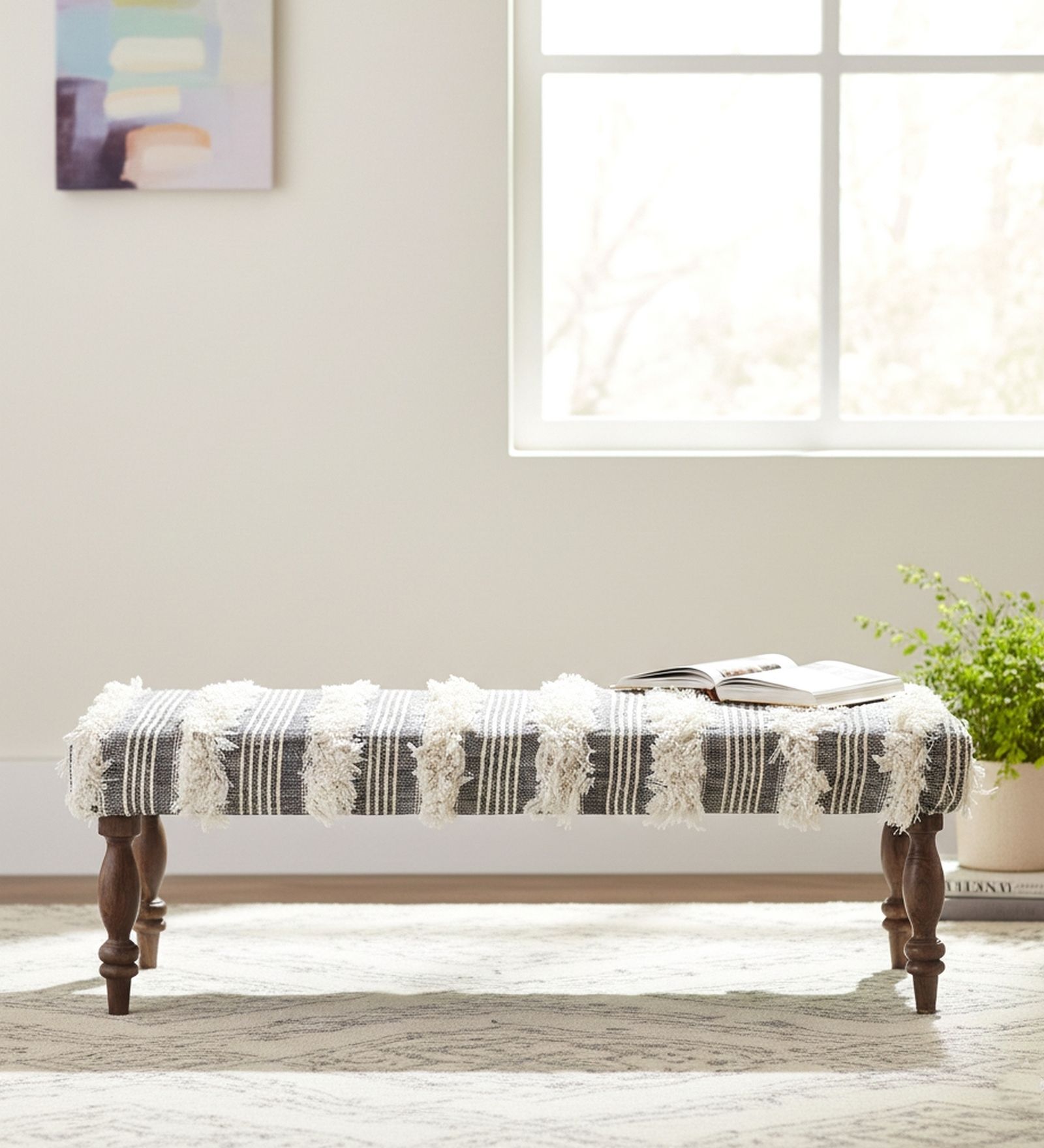 Cairo Bench In Grey Colour